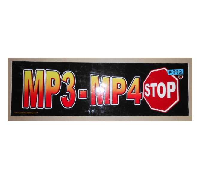 MP3 - MP4 STOP Arcade Machine Game FLEXIBLE Overhead Marquee Header #392 for sale  