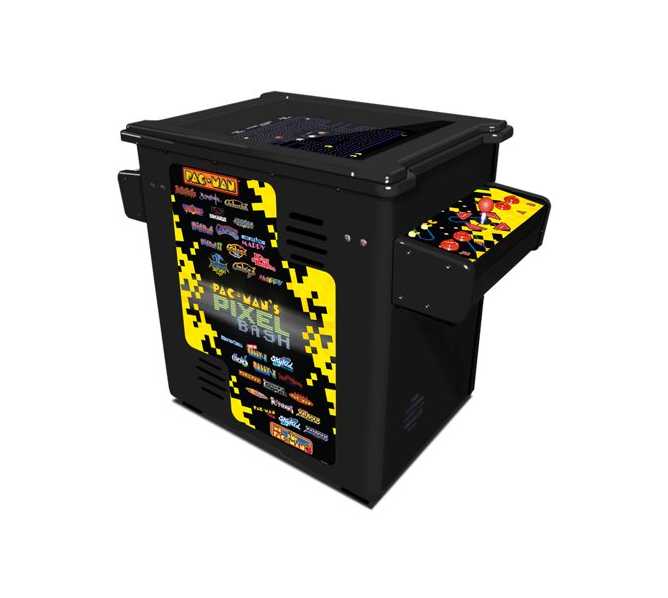 NAMCO PAC-MAN PIXEL BASH Arcade Machine Game BLACK or WOODGRAIN CABINET COCKTAIL TABLE for sale 