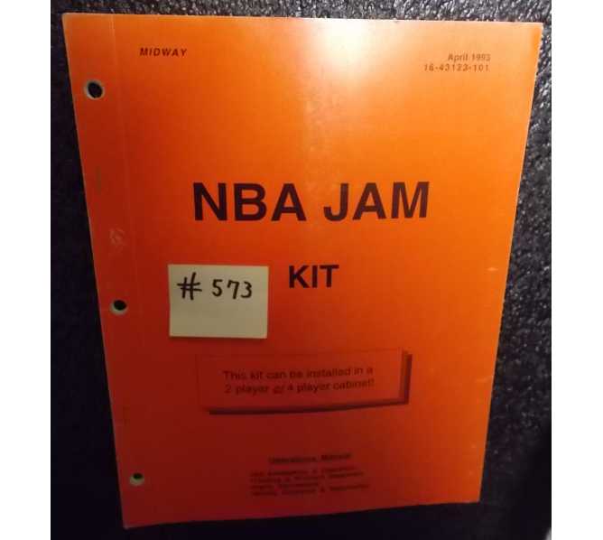 NBA JAM KIT Video Arcade Machine Game Operations Manual #573 for sale - MIDWAY