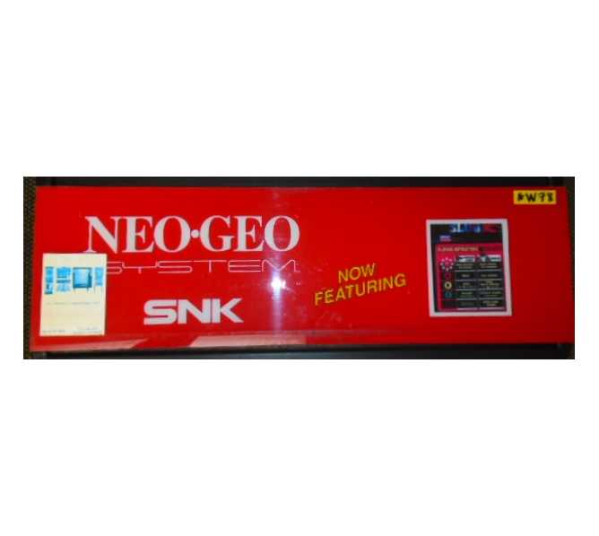 NEO GEO SYSTEM Arcade Machine Game Overhead Header PLEXIGLASS for sale #W78 by SNK 