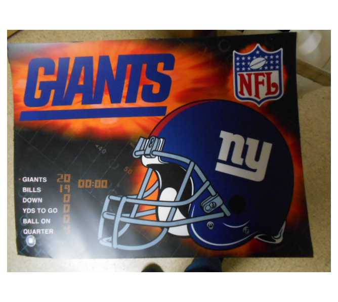 NFL GIANTS Pinball Machine Game Translite Backbox Artwork