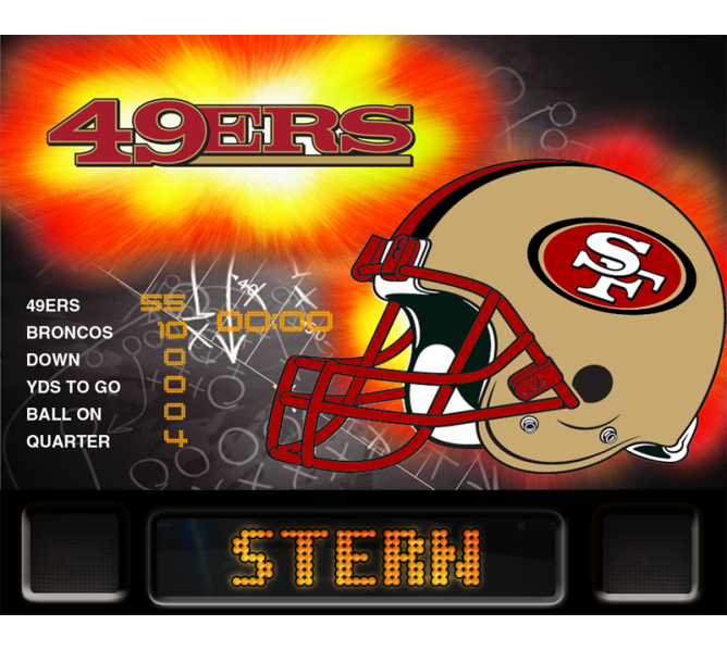 NFL SAN FRANCISCO 49ERS Pinball Machine Game Translite Backbox Artwork for sale 