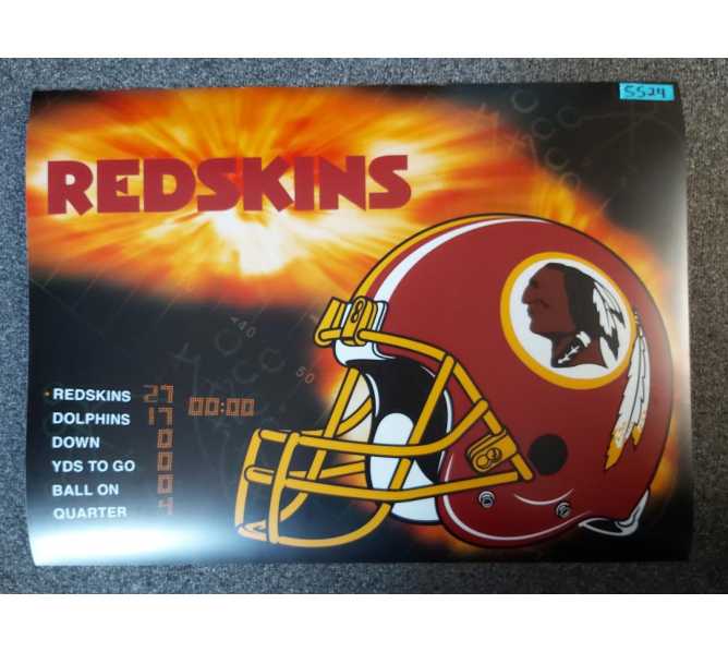 NFL WASHINGTON REDSKINS Pinball Machine Game Translite Backbox Artwork for sale