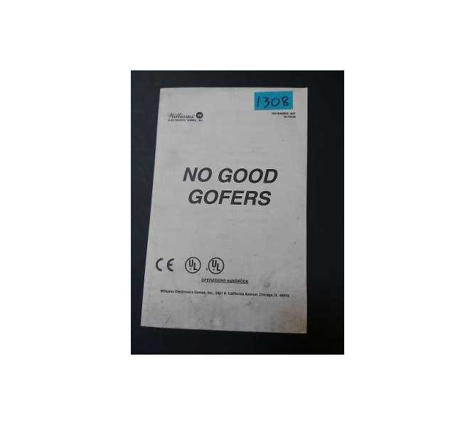 NO GOOD GOFERS Pinball OPERATIONS HANDBOOK #1308 for sale