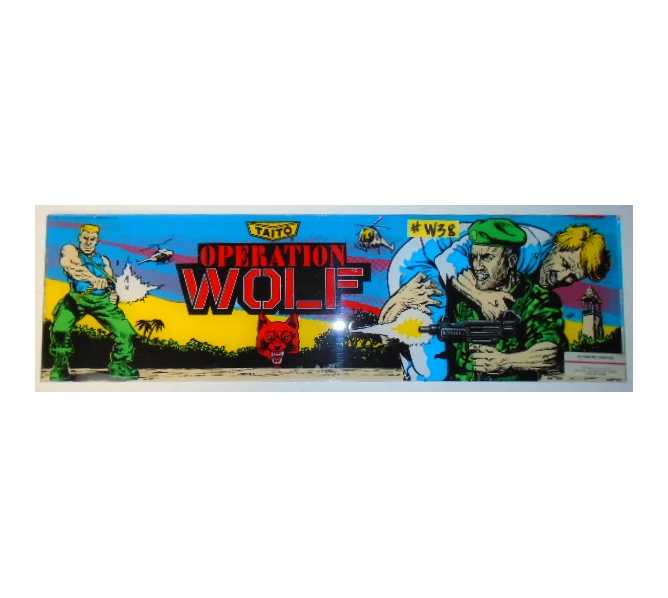 OPERATION WOLF Arcade Machine Game Overhead Header PLEXIGLASS for sale #W38 