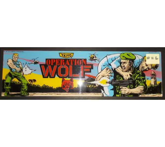 OPERATION WOLF Arcade Machine Game Overhead Header for sale by TAITO 