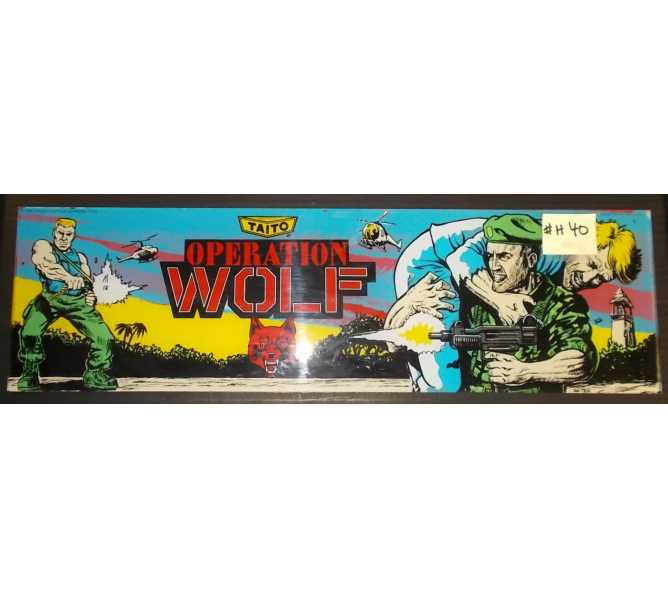 OPERATION WOLF Arcade Machine Game Overhead Header for sale by TAITO  