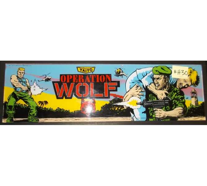 OPERATION WOLF Arcade Machine Game Overhead Header for sale by TAITO 