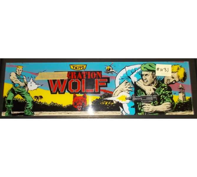 OPERATION WOLF Arcade Machine Game Overhead Header for sale by TAITO 