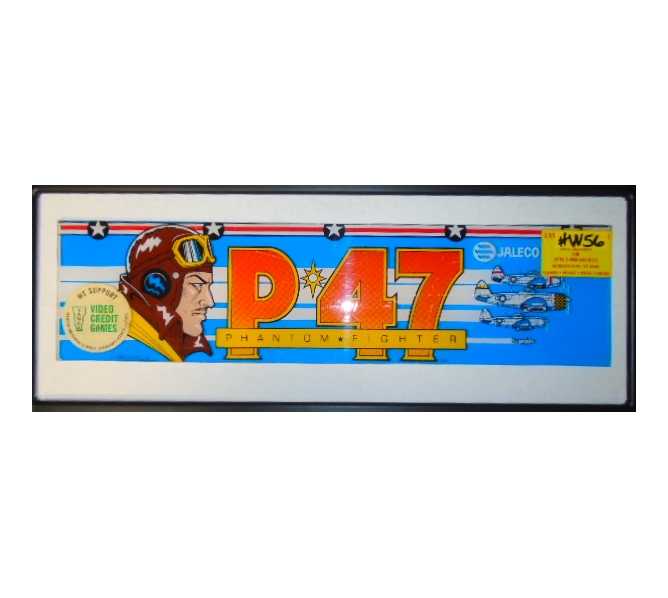 P47 PHANTOM FIGHTER Arcade Machine Game Overhead Header PLEXIGLASS for sale #W56  