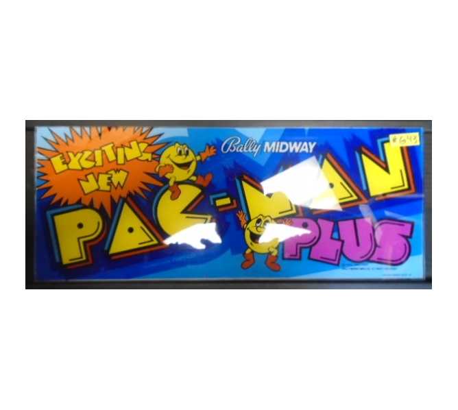 PAC-MAN PACMAN PLUS Arcade Machine Game Overhead Header #G43 for sale by NAMCO