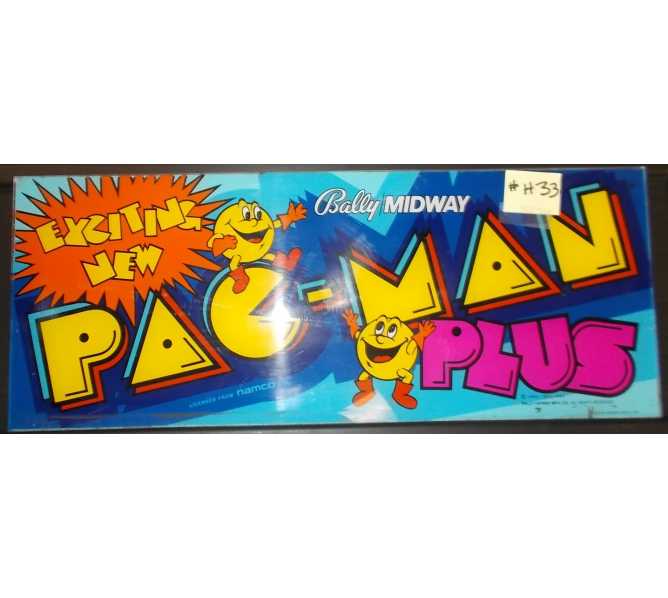 PAC-MAN PLUS Arcade Machine Game Overhead Header for sale by NAMCO  