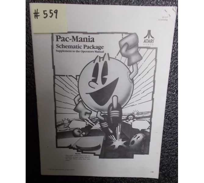 PAC-MANIA Video Arcade Machine Game Schematics Package #559 for sale - ATARI