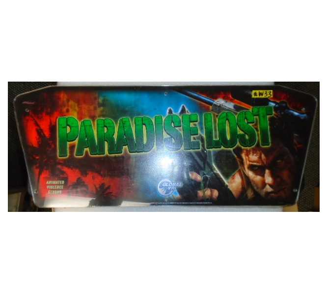 PARADISE LOST Arcade Machine Game Overhead Header PLEXIGLASS for sale #W33 by GLOBAL VR  