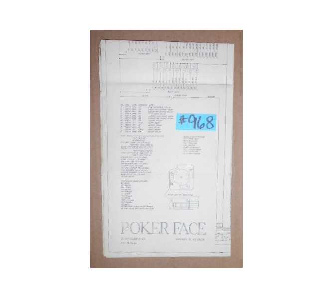 POKER FACE Pinball Machine Game SCHEMATIC #968 for sale  