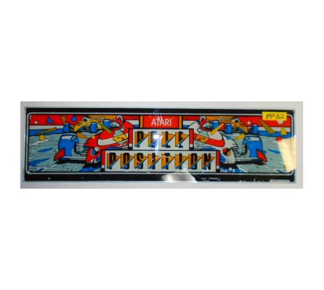 POLE POSITION Arcade Machine Game Overhead Header GLASS for sale #PP82 by ATARI 