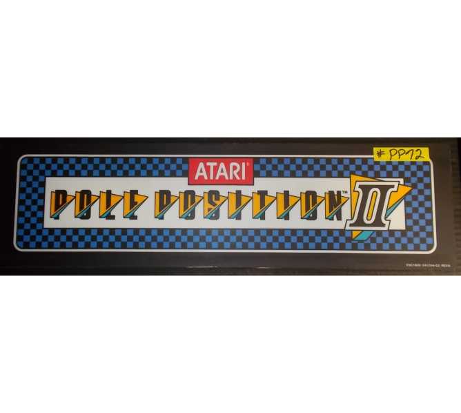 POLE POSITION II Arcade Machine Game GLASS Overhead Header Marquee by ATARI #PP72 for sale 