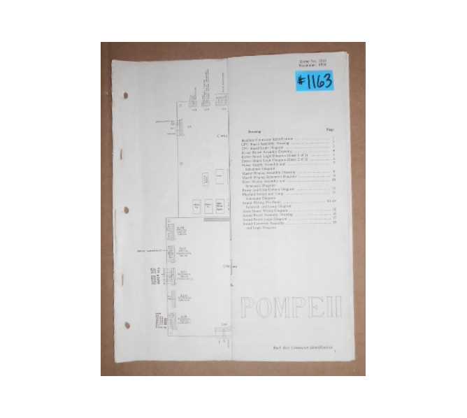 POMPEII Pinball Machine Game SCHEMATICS #1163 for sale  