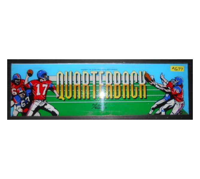 QUARTERBACK Arcade Machine Game Overhead Header Marquee #G77 for sale by LELAND CORP. 