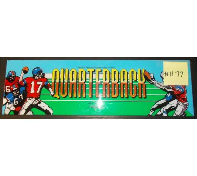 QUARTERBACK Arcade Machine Game Overhead Header Marquee #H77 for sale by LELAND CORP. 