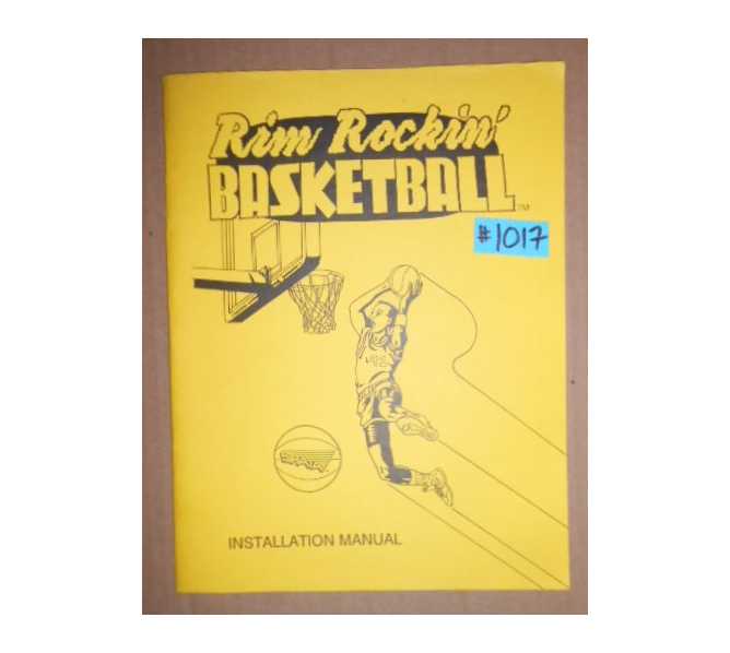 RIM ROCKIN' BASKETBALL Arcade Machine Game INSTALLATION MANUAL #1017 for sale 