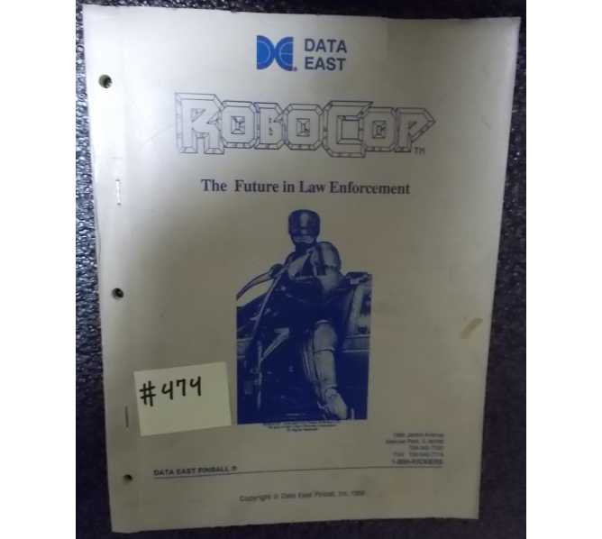 ROBOCOP Pinball Machine Game Manual #474 for sale - DATA EAST 