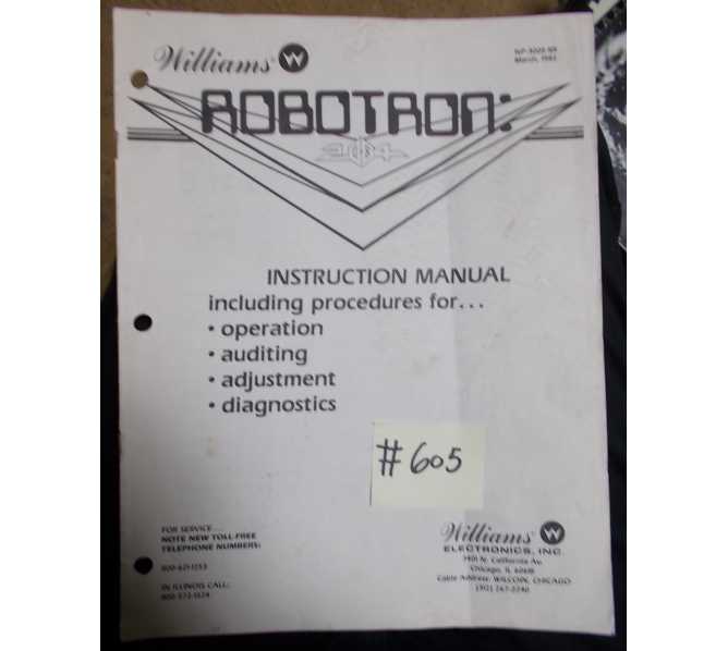 ROBOTRON Arcade Machine Game INSTRUCTION MANUAL #605 for sale  