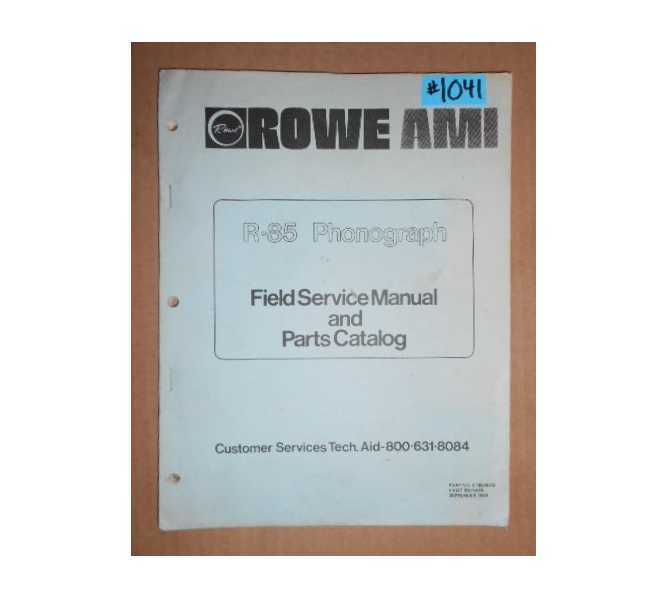 ROWE AMI R-85 Jukebox FIELD SERVICE MANUAL and PARTS CATALOG #1041 for sale 