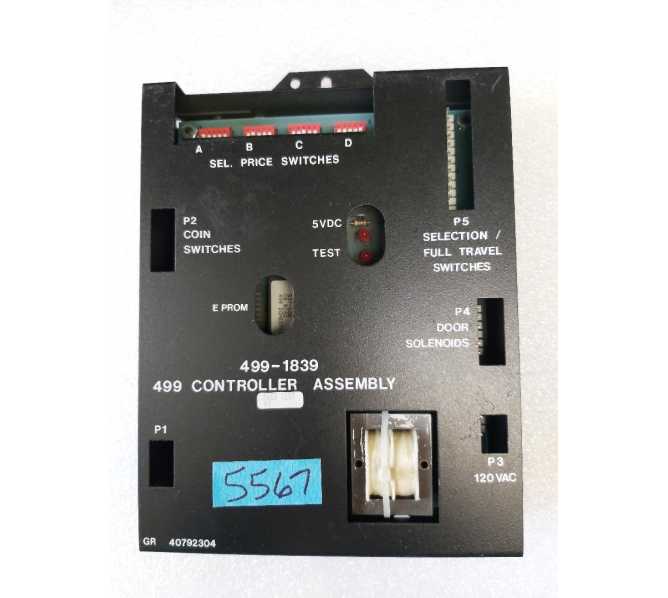 ROWE Snack Vending Machine 499 499-1839 CONTROLLER ASSEMBLY Board #5567  