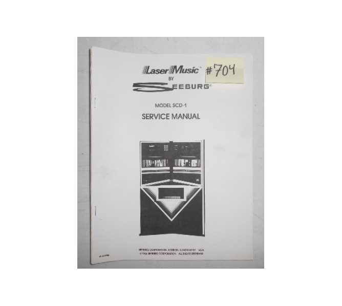 SEEBURG MODEL SCD-1 Jukebox SERVICE MANUAL #704 for sale  