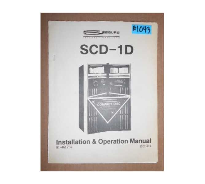 SEEBURG MODEL SCD-1D Jukebox INSTALLATION and OPERATION MANUAL #1043 for sale  