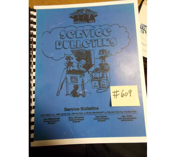 SEGA Arcade Machine Game TECHNICAL SUPPORT SERVICE BULLETINS MANUAL #609 for sale  