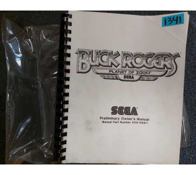 SEGA BUCK ROGERS PLANET OF ZOOM Arcade Machine PRELIMINARY OWNER'S MANUAL #1341 for sale