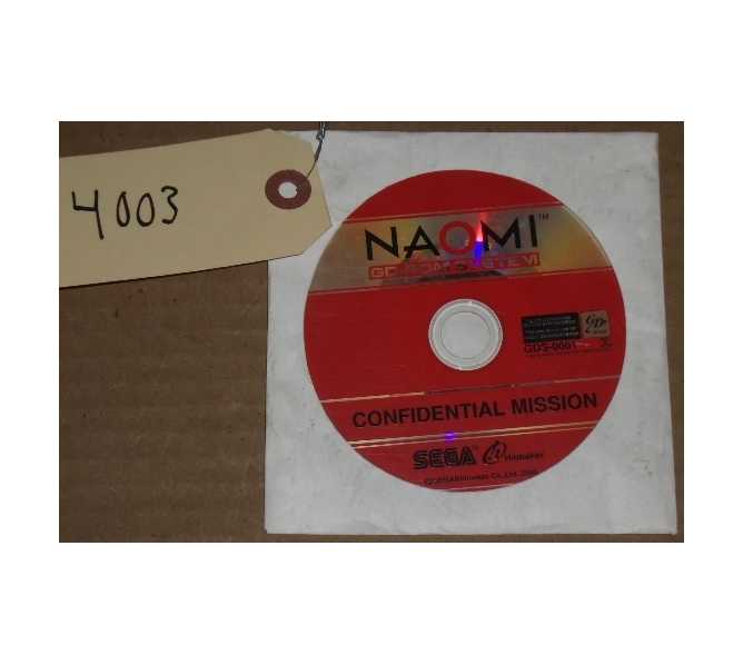 SEGA CONFIDENTIAL MISSION Arcade Game CD ROM #4003  