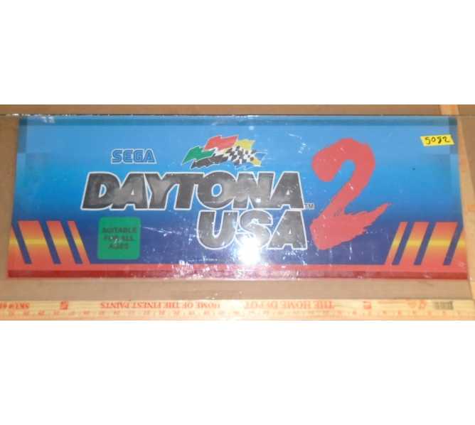 SEGA DAYTONA USA 2 Arcade Machine Game Overhead Header PLEXIGLASS #5082 for sale