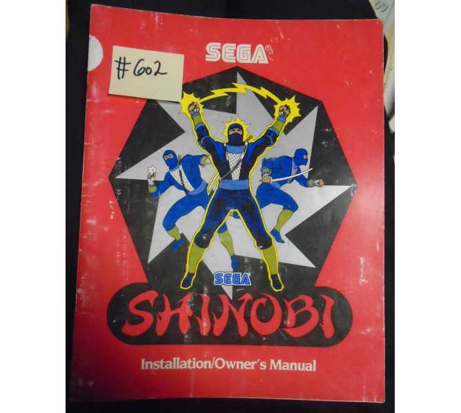 SHINOBI Arcade Machine Game INSTALLATION / OWNER'S MANUAL #602 for sale  