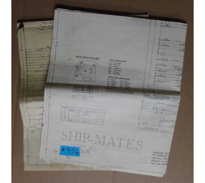 SHIP-MATES Pinball Machine Game SCHEMATIC & RARE MIRROR IMAGE SCHEMATIC #956 for sale  