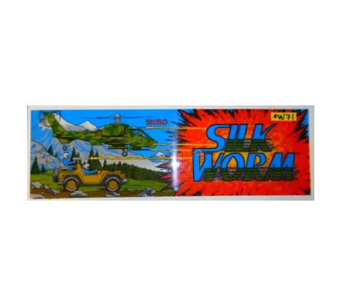 SILK WORM Arcade Machine Game Overhead Header PLEXIGLASS for sale #W71 by TECMO 1988