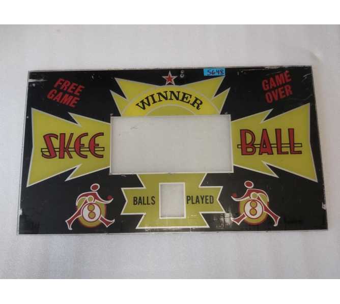 SKEE-BALL Arcade Machine Game Plexiglass Backglass Backbox Artwork #5648 for sale