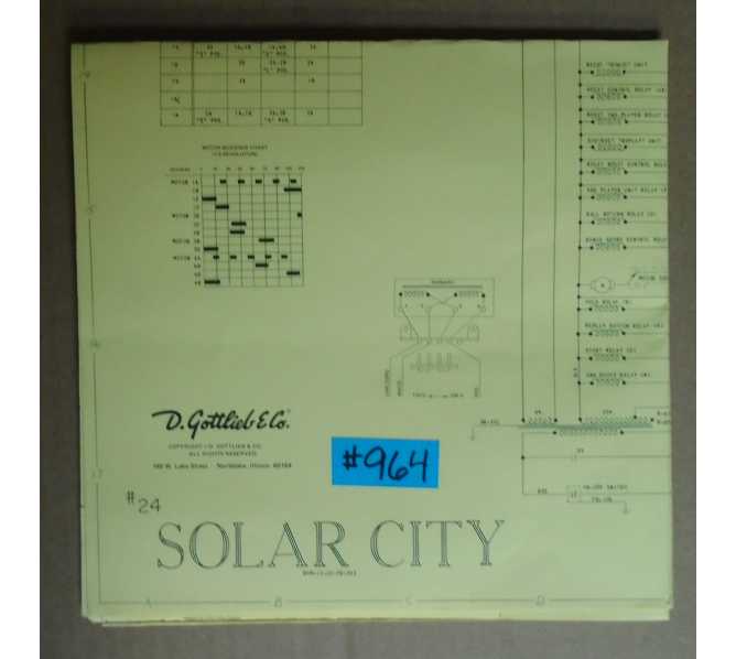 SOLAR CITY Pinball Machine Game SCHEMATIC #964 for sale  