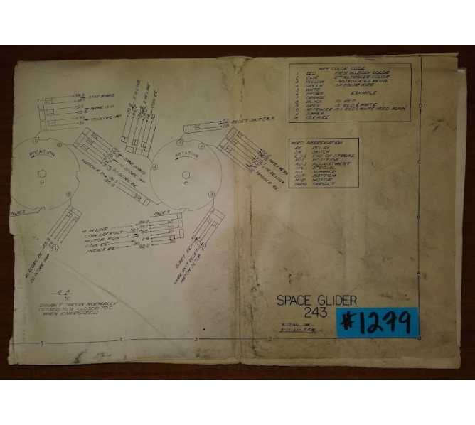 SPACE GLIDER Arcade Machine Game SCHEMATICS #1279 for sale 