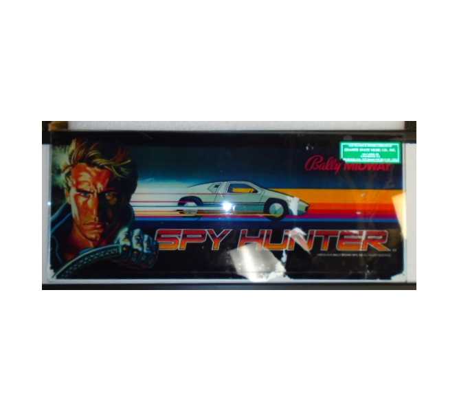 SPY HUNTER Arcade Machine Game Overhead Header GLASS for sale #B87 by BALLY/MIDWAY 