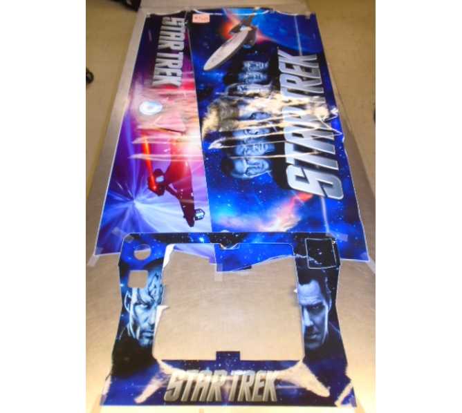 STAR TREK PRO Pinball Machine Game Cabinet Artwork 3 piece Decal Set imperfections NOS #50  