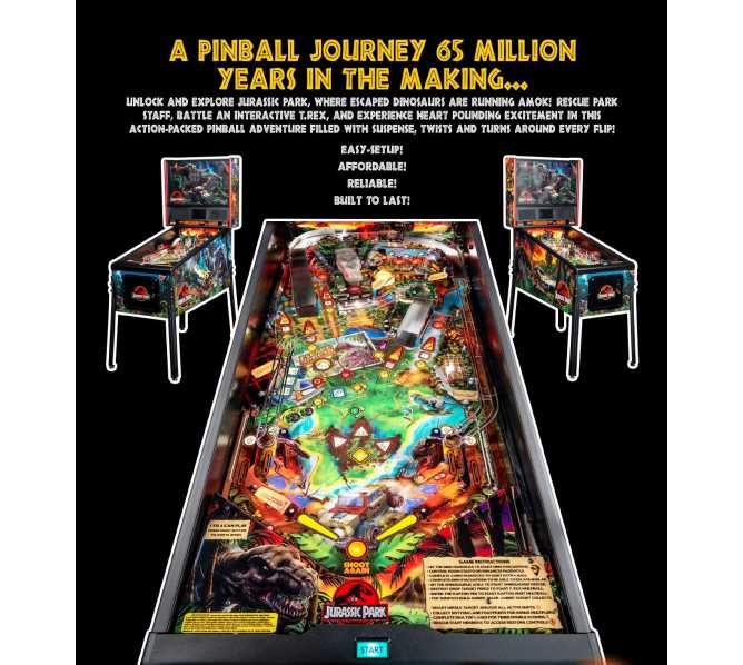 STERN JURASSIC PARK PIN Pinball Game Machine for sale