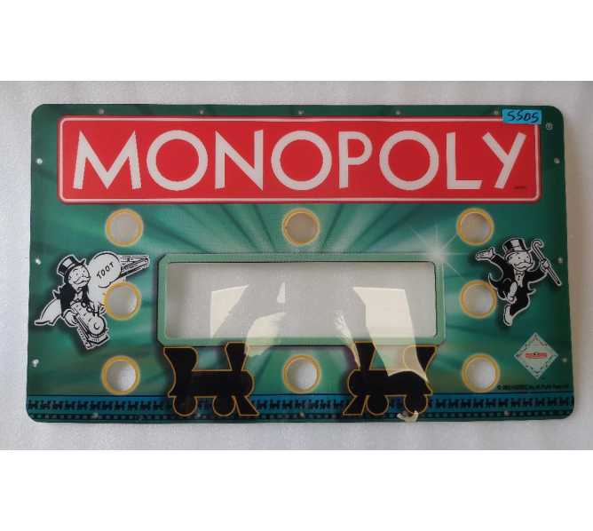 STERN MONOPOLY Ticket Redemption Arcade Machine Pexiglass Overhead Header Marquee #5505 for sale