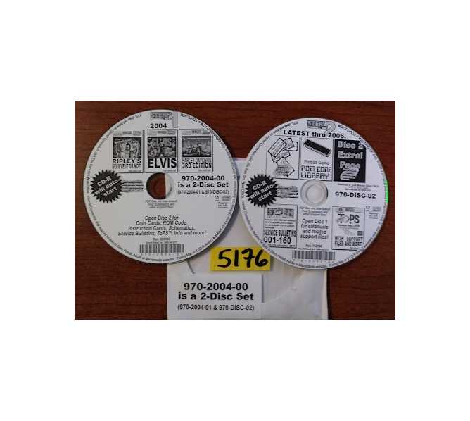 STERN Pinball 2004 ARCHIVE EMANUALS 2 CD Set #970-2004-00 (5176)