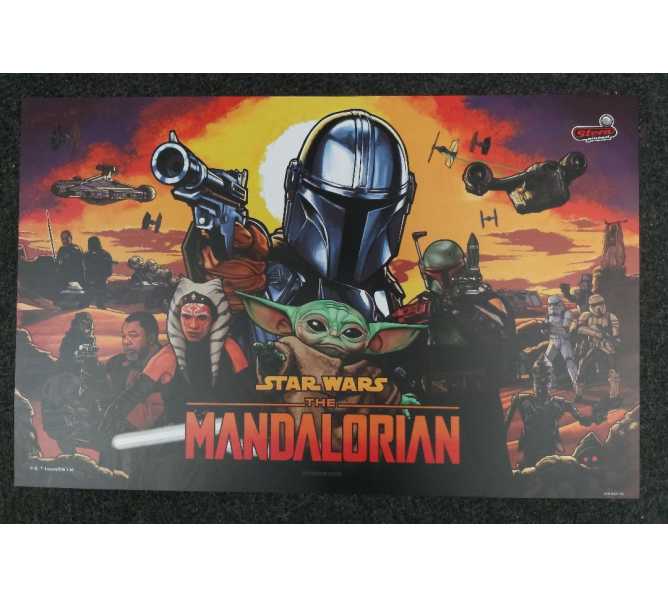 STERN STAR WARS THE MANDALORIAN PRO Pinball Machine Game Translite Backbox Artwork #830-8427-S5