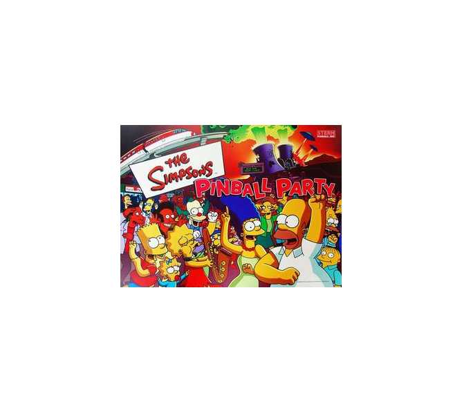 Clone of STERN THE SIMPSONS PINBALL PARTY Pinball Machine Game Translite Backbox Artwork #830-5277-00 for sale 