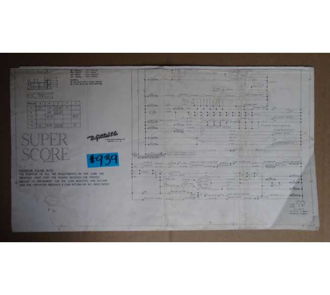 SUNSHINE Pinball Machine Game SCHEMATICS #940 for sale  