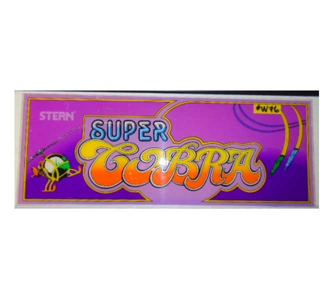 SUPER COBRA Arcade Machine Game Overhead Header PLEXIGLASS for sale #W76 